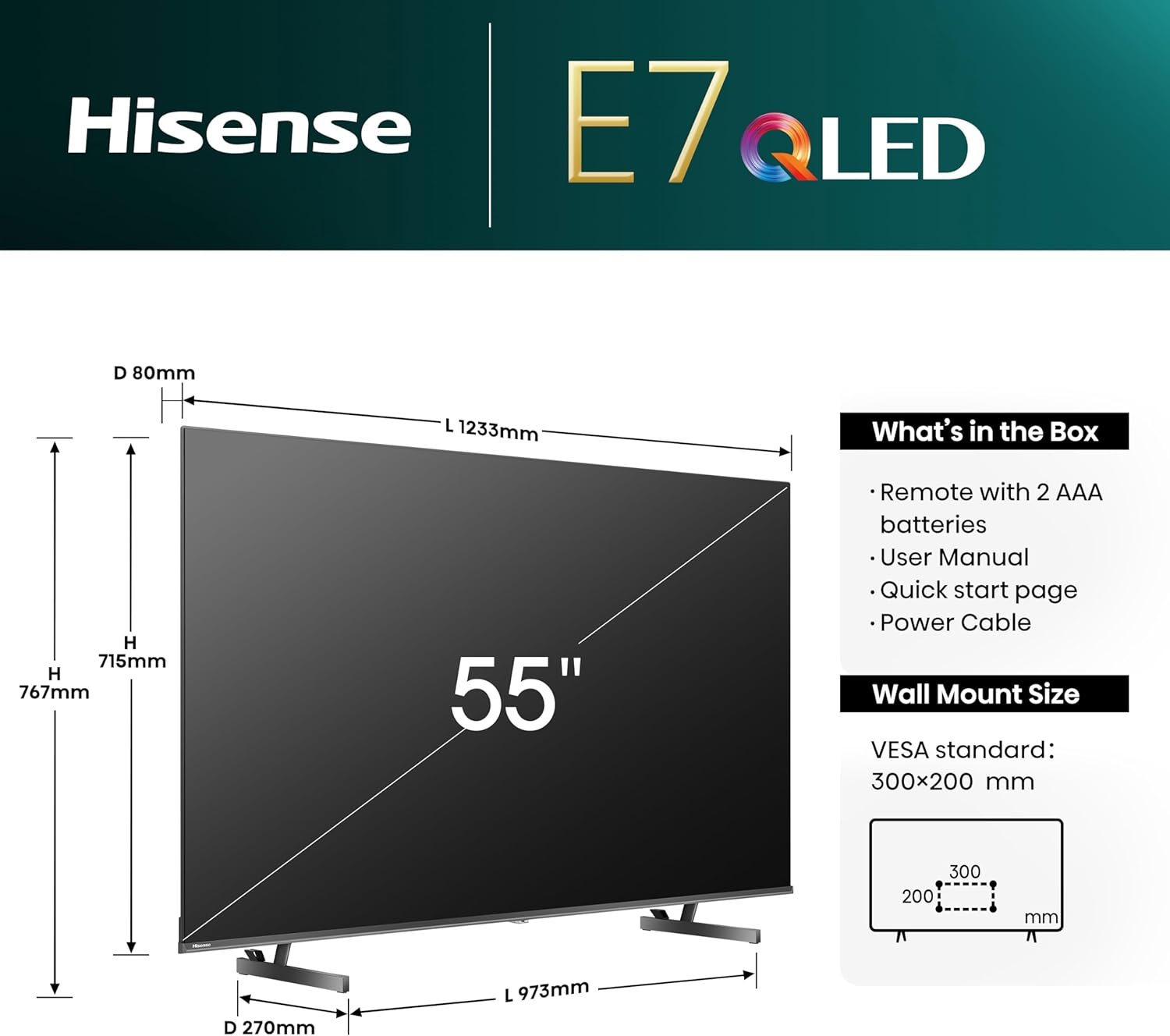 Téléviseur Hisense 55 Pouces 4K UHD Smart TV