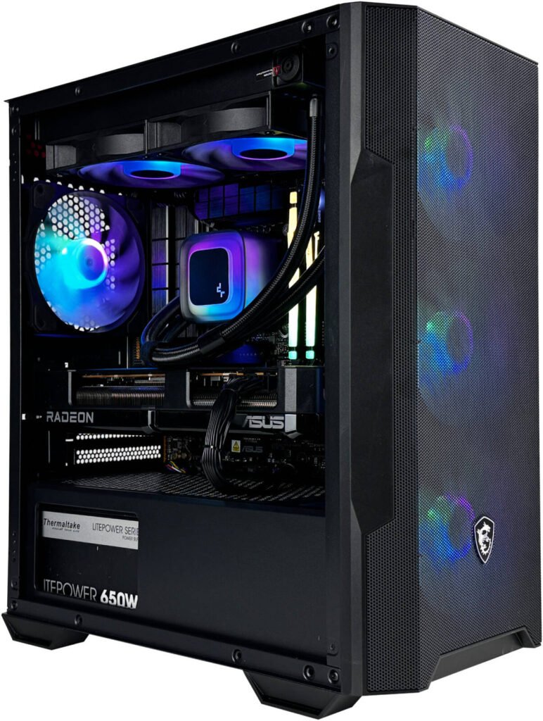 MetaStrike | Gaming PC | AMD Ryzen 7 9700X (20 cœurs, 28 threads) | Radeon RX 7800 XT | RAM DDR5 16 GO | 5600 MHz | 1 To SSD | Watercooling 240 mm | Alim 850 W