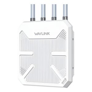 WAVLINK AX3000 Outdoor | Point D’accès Wi-Fi 6 Extérieur Longue Portée | Double bande 2,4 GHz Et 5 GHz | Jusqu’à 256 appareils | Compatible Starlink